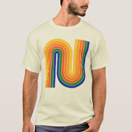 Kleurrijk 70s Retro Style Geometrisch T-shirt