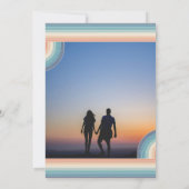 kleurrijk 70's Theme Retro Foto bruiloft Save The Date (Achterkant)