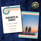  kleurrijk 70's Theme Retro Foto bruiloft Save The Date