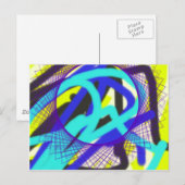 kleurrijk 768 abstracte kunst briefkaart (Voorkant / Achterkant)
