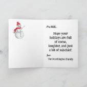 * Kleurrijk 7 grillig kerstmeisje cadeau AP97 Bedankkaart (Binnen)