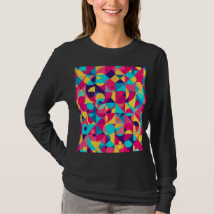 Kleurrijk 80s 90s Vintage Patroon T-shirt