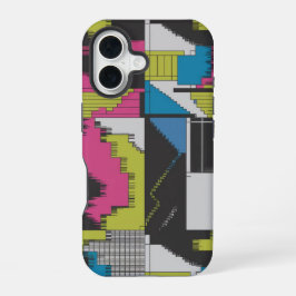 Kleurrijk 80s Abstract Geometrisch Patroon iPhone 16 Hoesje