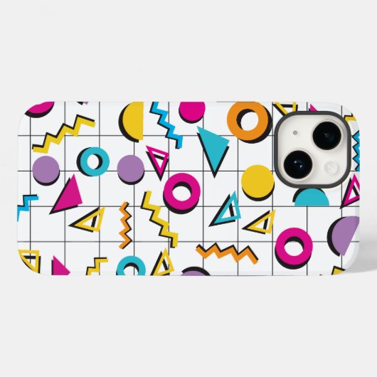 Kleurrijk 80's geometrisch patroon Case-Mate iPhone case (Achterkant (horizontaal))