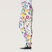 Kleurrijk 80's geometrisch patroon leggings (Links)