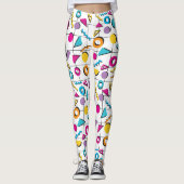 Kleurrijk 80's geometrisch patroon leggings (Voorkant)