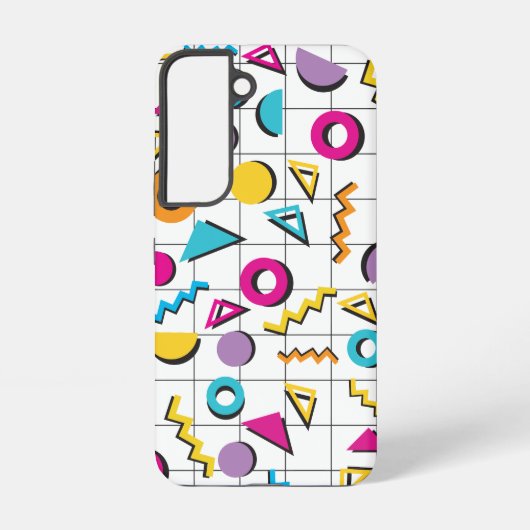 Kleurrijk 80's geometrisch patroon samsung galaxy hoesje (Achterkant)