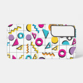 Kleurrijk 80's geometrisch patroon samsung galaxy hoesje (Achterkant horizontaal)