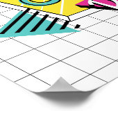 Kleurrijk 80's Party Poster (Hoek)