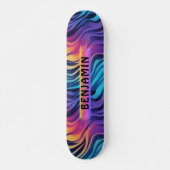 Kleurrijk 90s golfpatroon skateboard (Voorkant)