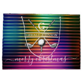 Kleurrijk aangepast elegant golf monogram ontwerp groot cadeauzakje (Achterkant)
