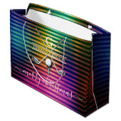 Kleurrijk Aangepaste Elegante Golf Monogram Ontwer Groot Cadeauzakje (Achterkant Gekanteld)