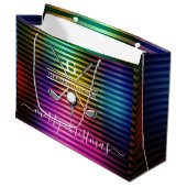 Kleurrijk Aangepaste Elegante Golf Monogram Ontwer Groot Cadeauzakje (Voorkant Gekanteld)