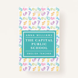 Kleurrijk Aantal Elementary School Wiskunde Leraar Badge