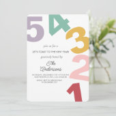 Kleurrijk Aantal Nieuwjaar Eve Party Kaart (Staand voorkant)