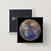 Kleurrijk aanzicht van Mercurius Vierkante Button 5,1 Cm (Voorkant /achterkant)