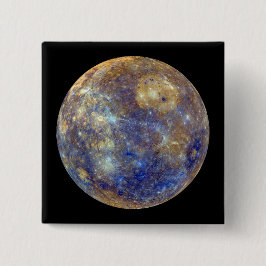 Kleurrijk aanzicht van Mercurius Vierkante Button 5,1 Cm