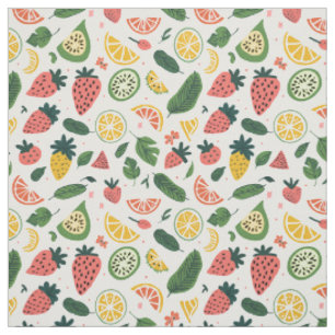 Kleurrijk Aardbei & Citrus Fruit Patroon Stof