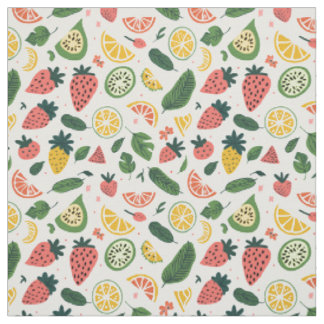 Kleurrijk Aardbei & Citrus Fruit Patroon Stof