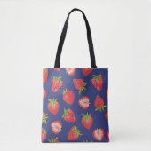 Kleurrijk aardbeimotief tote bag (Voorkant)