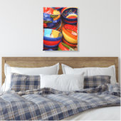 KLEURRIJK AARDEWERK - Canvas Art Afdruk (Insitu (Slaapkamer))