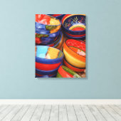 KLEURRIJK AARDEWERK - Canvas Art Afdruk (Insitu (Houten vloer))