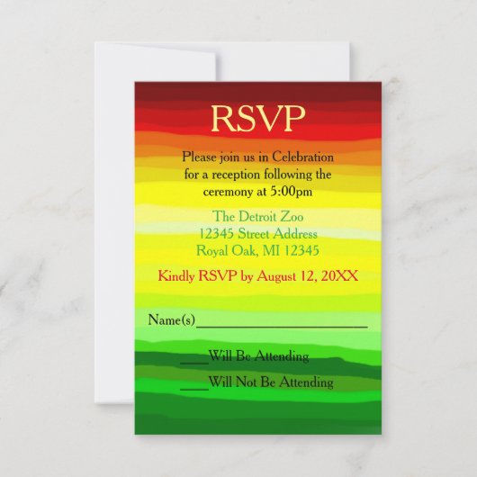 Kleurrijk abstact landschap - RSVP-kaart voor ontv Kaart (Voorkant)