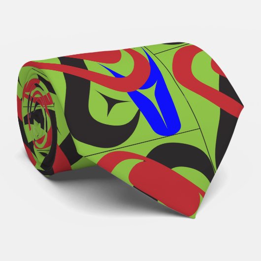 Kleurrijk Abstract #1 Stropdas (Opgerold)