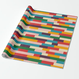Kleurrijk Abstract 70-80-Retropatroon Cadeaupapier