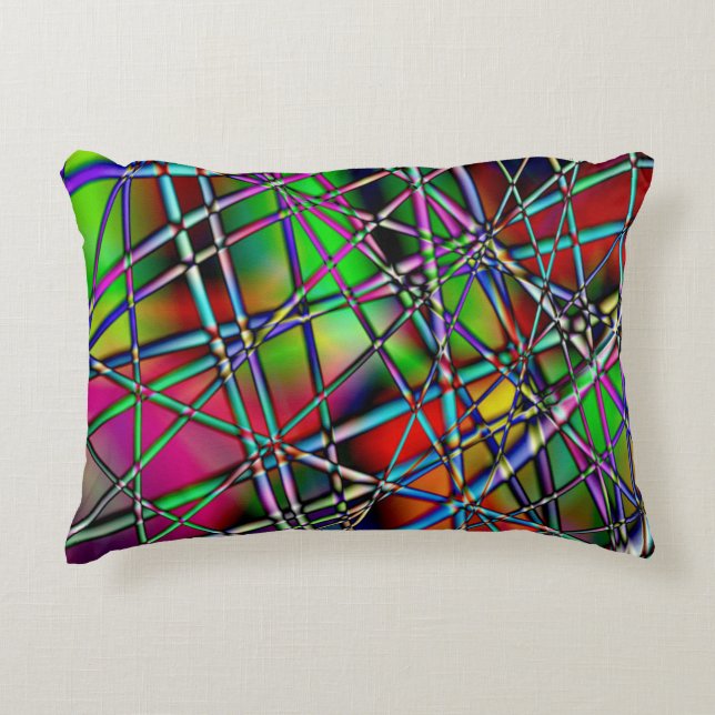 Kleurrijk Abstract Accent Kussen (Voorkant)