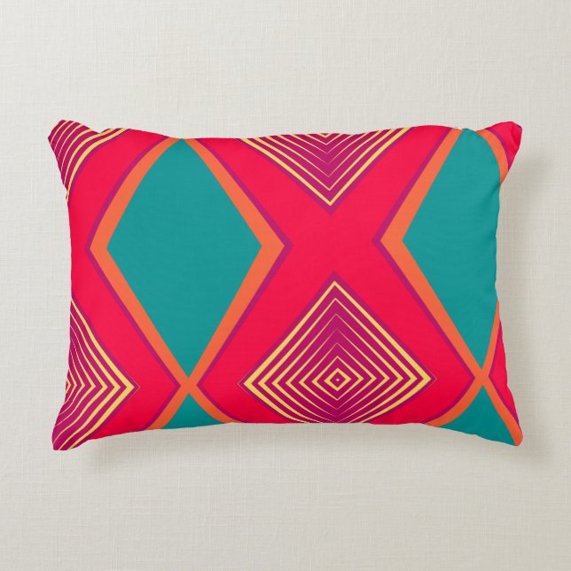 Kleurrijk Abstract Accent Kussen (Voorkant)
