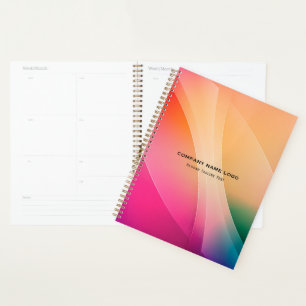 Kleurrijk abstract achtergrondnotitieboek planner