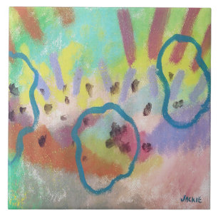 Kleurrijk Abstract Acryl Schilderen Tegeltje