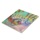 Kleurrijk Abstract Acryl Schilderen Tegeltje (Zijkant)