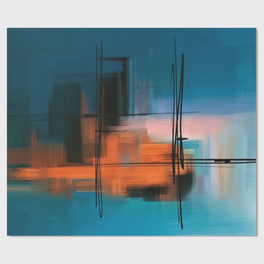 Kleurrijk abstract acrylschilderij. Surreal landsc Cadeaupapier (Vlak)