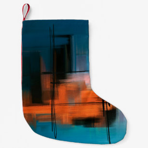 Kleurrijk abstract acrylschilderij. Surreal landsc Kleine Kerstsok