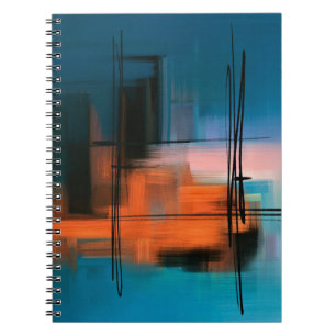 Kleurrijk abstract acrylschilderij. Surreal landsc Notitieboek