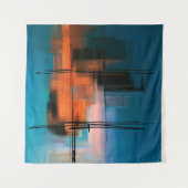 Kleurrijk abstract acrylschilderij. Surreal landsc Wandkleed (Voorkant (horizontaal))