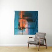 Kleurrijk abstract acrylschilderij. Surreal landsc Wandkleed (In Situ (horizontaal))