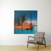 Kleurrijk abstract acrylschilderij. Surreal landsc Wandkleed (In situ)