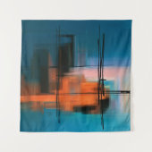 Kleurrijk abstract acrylschilderij. Surreal landsc Wandkleed (Voorkant)