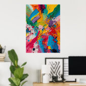 Kleurrijk Abstract Acrylverf Spatposter | B Poster (Thuiskantoor)