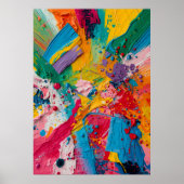 Kleurrijk Abstract Acrylverf Spatposter | B Poster (Voorkant)