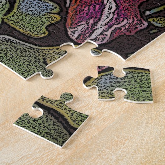 kleurrijk abstract afbeelding van rode lilly legpuzzel (Zijkant)