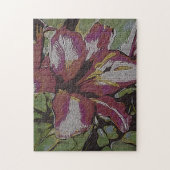 kleurrijk abstract afbeelding van rode lilly legpuzzel (Verticaal)