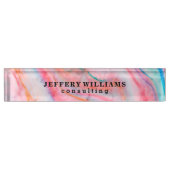 Kleurrijk Abstract Agaat Stone Pattern Naambordje (Voorkant)