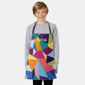 Kleurrijk Abstract Apron met naam Schort (Gedragen)