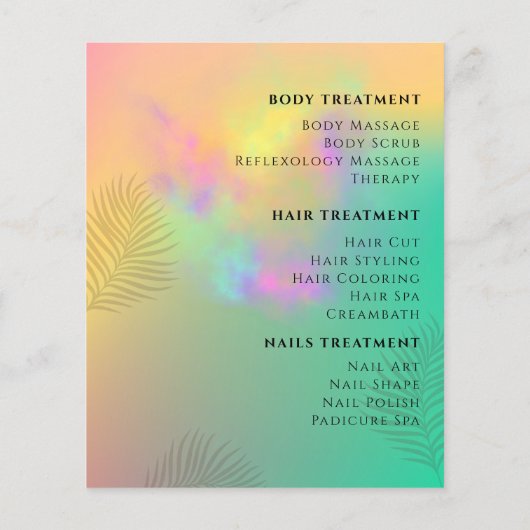 Kleurrijk Abstract Aquarel Haarstylist Script Flyer (Achterkant)