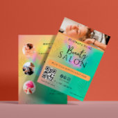 Kleurrijk Abstract Aquarel Kapsalon Script Flyer