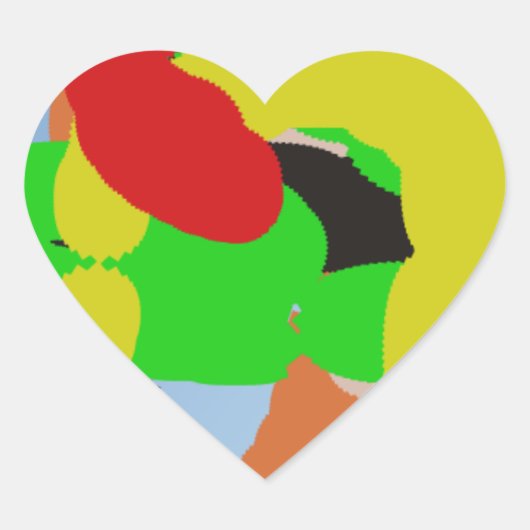 kleurrijk abstract art. 8886 hart sticker (Voorkant)